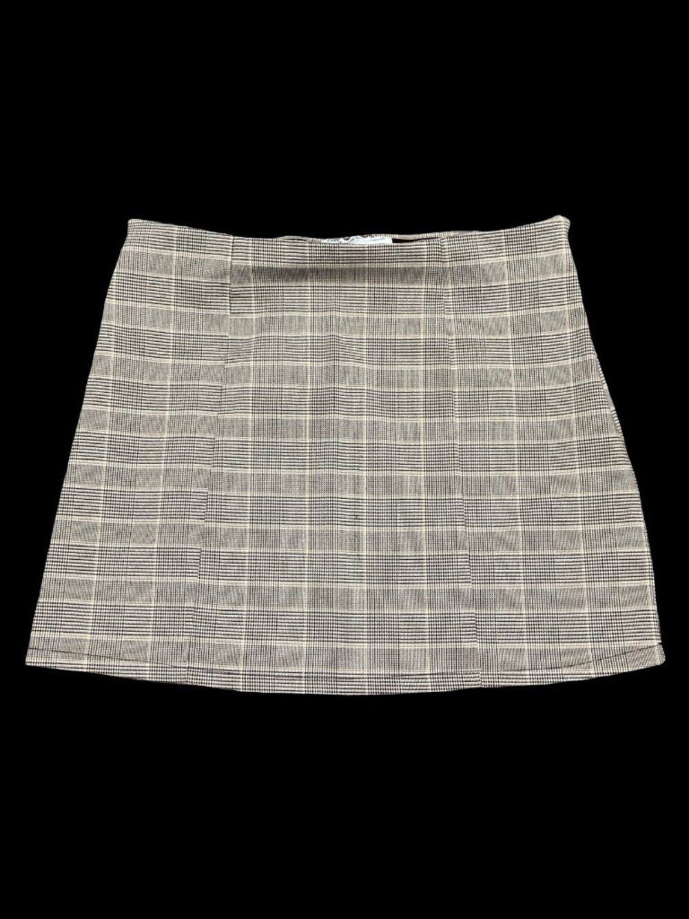 Taupe/Brown Houndstooth Plaid Skirt